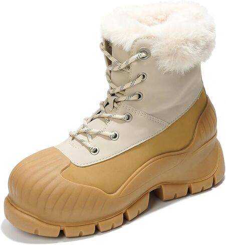 Project Cloud Snow Boots for Women Waterproof Genuine Leather 2.5" Platform Wedge Womens Boots - Memory Foam Fur Boots Winters Boots for Women Non-Slip Rain Boots Women's Snow Boots (Lydia) in Kuwait