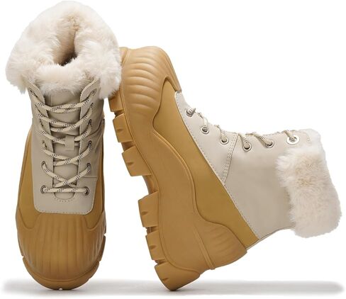 Project Cloud Snow Boots for Women Waterproof Genuine Leather 2.5" Platform Wedge Womens Boots - Memory Foam Fur Boots Winters Boots for Women Non-Slip Rain Boots Women's Snow Boots (Lydia) in Kuwait