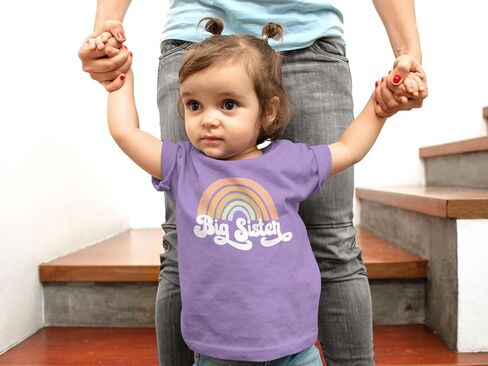 Retro Rainbow Birthday Girl Colorful Shirts for Baby and Toddler Girls Birthday Outfits in Kuwait