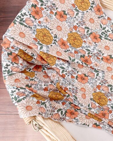DRESHOW BQUBO Newborn Floral Receiving Blankets Newborn Baby Swaddling with Headband Set Warm Shower Gift in Saudi Arabia