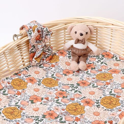 DRESHOW BQUBO Newborn Floral Receiving Blankets Newborn Baby Swaddling with Headband Set Warm Shower Gift in Saudi Arabia