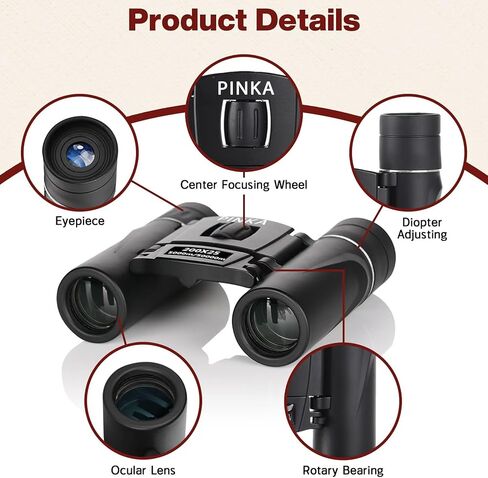 مناظير مدمجة عالية القوة 200 × 25 مع رؤية واضحة في الإضاءة المنخفضة، منظار كبير مقاوم للماء للبالغين والأطفال، مناظير عالية القوة سهلة التركيز لمشاهدة الطيور، في الهواء الطلق، الصيد، السفر in Kuwait