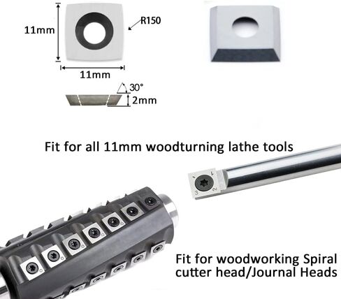 11mm Square with 6"Radius Carbide Inserts Cutters 11×11×2.0mm-R150 Replacement for Woodworking Fits SpiralHelical Planer Cutter Head Lathe Turning Tools, 3pcs in Saudi Arabia