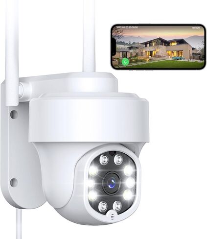NETVUE Outdoor Security Surveillance Camera- 2.4G WiFi 360° View Pan Tilt Camera, Compatible with Alexa, Two-Way Audio, Color Night Vision, Floodlights, Digital Zoom Camera & Smart Motion Detection in Saudi Arabia
