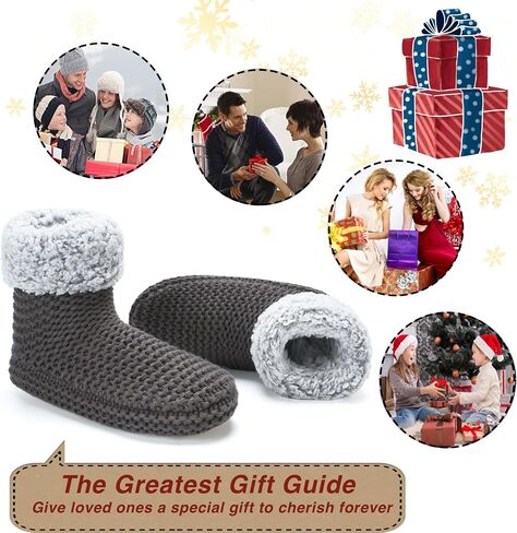 Women's Slipper Socks, Warm Fuzzy House Boots, Winter Fluffy Indoor Shoes, Cozy Christmas Gifts Unique in Kuwait