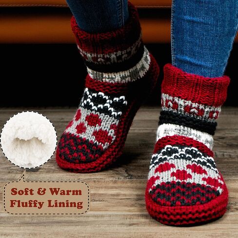 Women's Slipper Socks, Warm Fuzzy House Boots, Winter Fluffy Indoor Shoes, Cozy Christmas Gifts Unique in Kuwait