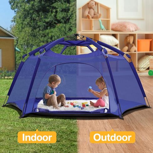 Alvantor Baby Playpen Play Yard Large Pop Up Playpen Foldable Play Tent Indoor & Outdoor Kids Tent Lightweight Safe Space Canopy for Infants Toddlers Pets 84"x84"x44"Navy in Saudi Arabia