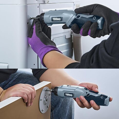 3.6V Rechargeable Electric Screwdriver, 21 Clutch Gears, 6.8Nm Max Torque, 2 Speed Gear, Max 650rpm, 2000mAh Battery, USB Type-C Charging, LED Light (Gray/with Tool Case) in Saudi Arabia