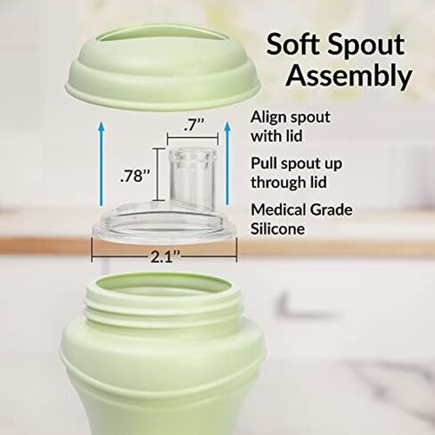 Re-Play 8oz Pack of 3 Transition Sippy Cups for Baby Toddler, Medical Grade Silicone Soft Spout & Travel Lid, Easy to Hold Hourglass Shape, Made in USA from Recycled Milk Jugs - Frosty Mint in Saudi Arabia
