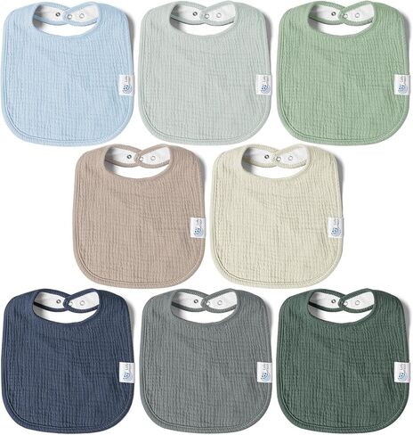 lulumoon Muslin Baby Bibs 100% Cotton Baby Bandana Drool Bibs for Teething and Drooling in Saudi Arabia