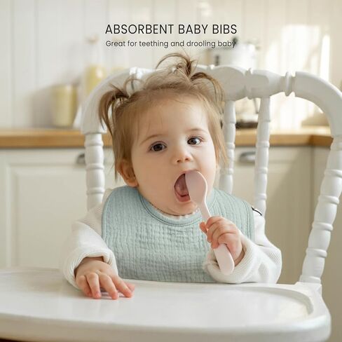 lulumoon Muslin Baby Bibs 100% Cotton Baby Bandana Drool Bibs for Teething and Drooling in Saudi Arabia