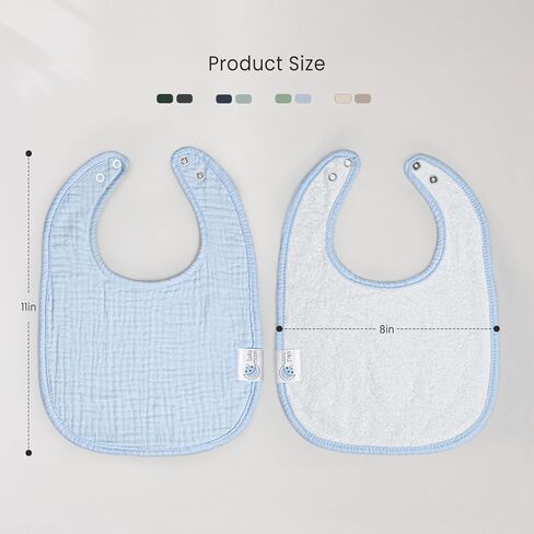 lulumoon Muslin Baby Bibs 100% Cotton Baby Bandana Drool Bibs for Teething and Drooling in Saudi Arabia