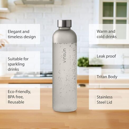 VINSUN Water Bottle 50oz Blue, Tritan, BPA Free, Leak Proof, Reusable, Carbonated, Lightweight Water Flask for Sports, Workout, Outdoor, School, Running, Travel, Work in Saudi Arabia