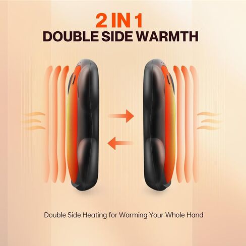 Hand Warmers Rechargeable 2 Pack, 6000mAH Hand Warmers, AI Smart Long Heating Electric Hand Warm, Portable Pocket Hand Heater, Fits for Outside, Camping, Hunting, Fishing, (Black) in Saudi Arabia