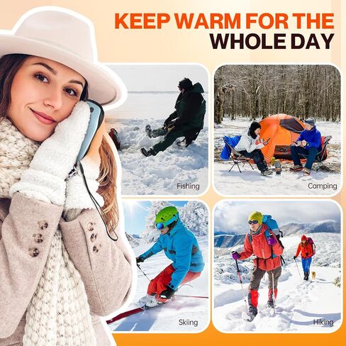 Hand Warmers Rechargeable 2 Pack, 6000mAH Hand Warmers, AI Smart Long Heating Electric Hand Warm, Portable Pocket Hand Heater, Fits for Outside, Camping, Hunting, Fishing, (Black) in Saudi Arabia