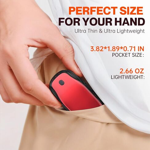 Hand Warmers Rechargeable 2 Pack, 6000mAH Hand Warmers, AI Smart Long Heating Electric Hand Warm, Portable Pocket Hand Heater, Fits for Outside, Camping, Hunting, Fishing, (Black) in Saudi Arabia