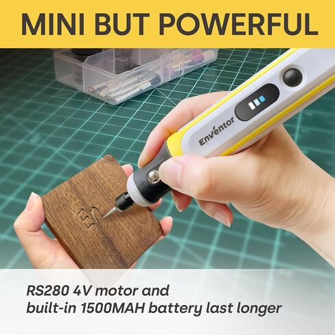 Enventor Mini Cordless Rotary Tool, 4V Power Rotary Tool Kit with 75pcs Accessories, 3-Speed 15000RPM, USB Charging, Multi-Purpose Rotary Tool for Sanding, Polishing, Engraving, Drilling, DIY Crafts in Saudi Arabia