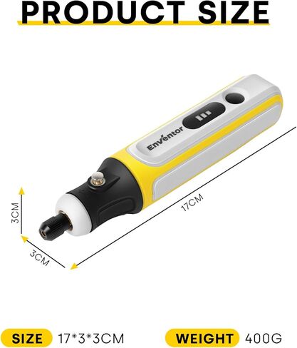 Enventor Mini Cordless Rotary Tool, 4V Power Rotary Tool Kit with 75pcs Accessories, 3-Speed 15000RPM, USB Charging, Multi-Purpose Rotary Tool for Sanding, Polishing, Engraving, Drilling, DIY Crafts in Saudi Arabia