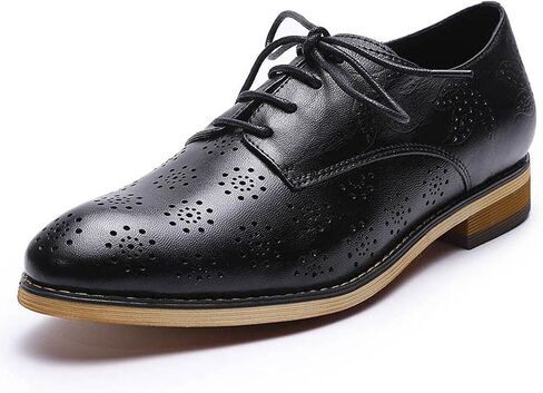 Mona flying Women's Printed Oxfords Brogue Derby Ladies Lace up Leather Shoes in Saudi Arabia