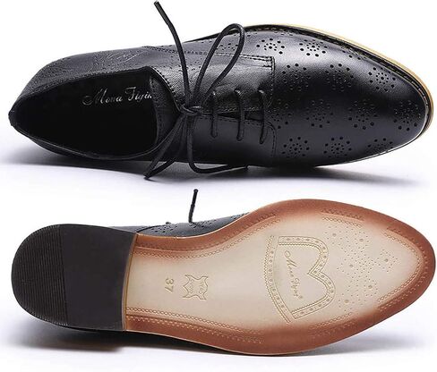Mona flying Women's Printed Oxfords Brogue Derby Ladies Lace up Leather Shoes in Saudi Arabia