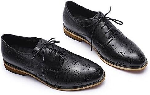 Mona flying Women's Printed Oxfords Brogue Derby Ladies Lace up Leather Shoes in Saudi Arabia