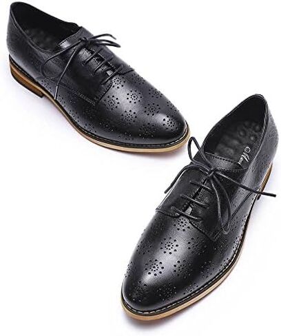 Mona flying Women's Printed Oxfords Brogue Derby Ladies Lace up Leather Shoes in Saudi Arabia