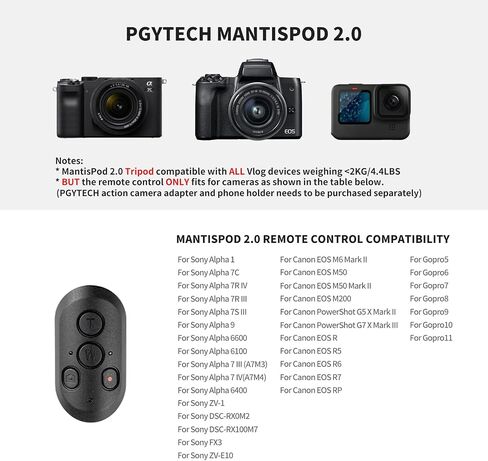 PGYTECH MantisPod 2.0 حامل ثلاثي القوائم صغير للكاميرا للسفر | حامل جيب DSLR مرن صغير الحجم مزود بـ 6 أوضاع للسفر، وحامل تثبيت لصور السيلفي على سطح المكتب ومدونات الفيديو in Kuwait