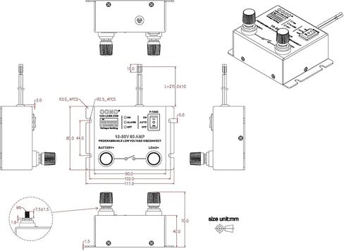 وحدة LVD لفصل الجهد المنخفض 10-30 فولت 80 أمبير، لبطارية 12 فولت 18 فولت 24 فولت in Kuwait
