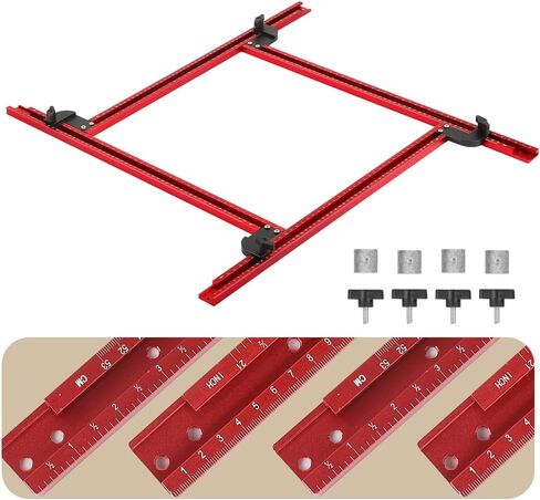 Adjustable Router Jigs and Templates Guide, Juice Groove Router Jig for Creating Square and Rectangular Recesses Slots and Face Panel, Router Guides for Woodworking, Working Area 23.6 x 23.6 inch in Saudi Arabia