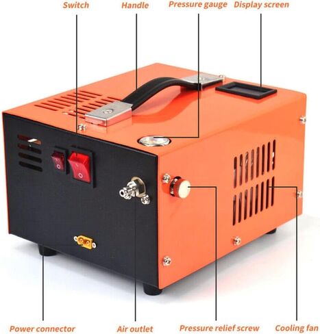 Air Compressor - 30MPa Portable Air Pump Fan with Real Time Temperature Display, High Pressure Pump Transformer Car Inflating Air Gun (US Plug 110V) in Saudi Arabia