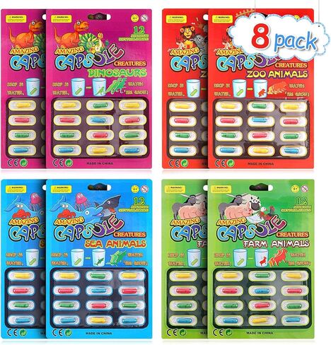 8 Pieces Water Growing Capsules Growing in Water Animals Toys Dinosaur Unicorn Sea Creature Capsules Party Cognition Sponge Pills Toys Bath Expanding Foam Animal Toy(Multi Animal Style) in Saudi Arabia
