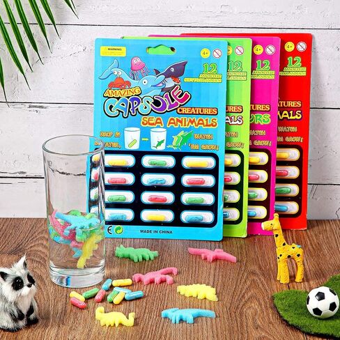 8 Pieces Water Growing Capsules Growing in Water Animals Toys Dinosaur Unicorn Sea Creature Capsules Party Cognition Sponge Pills Toys Bath Expanding Foam Animal Toy(Multi Animal Style) in Saudi Arabia