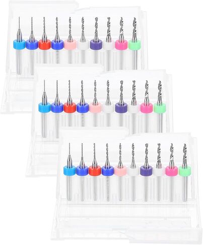 HARFINGTON 2 مجموعة (20 قطعة) PCB مجموعة لقمة مثقاب 1/8 بوصة عرقوب 0.5 مم - 2.2 مم كربيد التنجستن مايكرو تويست أدوات لقم الثقب لطباعة لوحة الدوائر والمجوهرات البلاستيك الخشب والمعادن الناعمة in Saudi Arabia