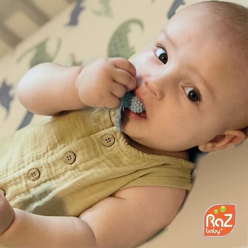 RaZbaby Sloth RaZbuddy w/RaZberry Teething Relief Pacifier – Soothes Sore Gums w/Nature-Inspired Texture, 100% BPA-Free Silicone Teether, Detachable Stuffed Animal – 3 Months+ Teether, Tan in Saudi Arabia
