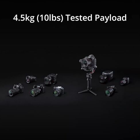 DJI RS 2 - مثبت جيمبال ثلاثي المحاور لكاميرات DSLR والكاميرات غير المرآة، نيكون، سوني، باناسونيك، كانون، فوجي، حمولة تم اختبارها 10 رطل، شاشة لمس كاملة الألوان 1.4 بوصة، هيكل من ألياف الكربون، أسود (متجدد) in Saudi Arabia