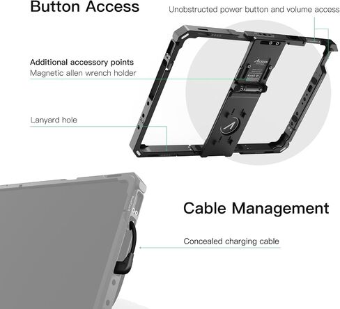 Accsoon PowerCage II with ACCO4 NP-F Battery Plate Adapter for iPad Pro-10inch Protection Cage, Adjustable Protection Case Compatible with iPad, iPad Air and iPad Pro-Easy to Use. in Saudi Arabia