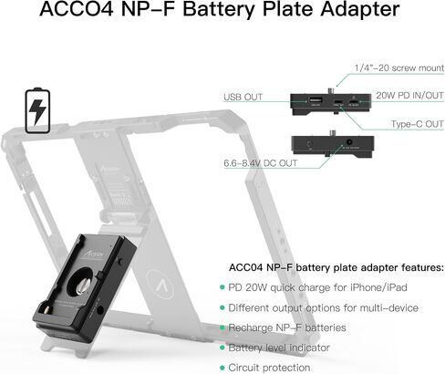 Accsoon PowerCage II with ACCO4 NP-F Battery Plate Adapter for iPad Pro-10inch Protection Cage, Adjustable Protection Case Compatible with iPad, iPad Air and iPad Pro-Easy to Use. in Saudi Arabia