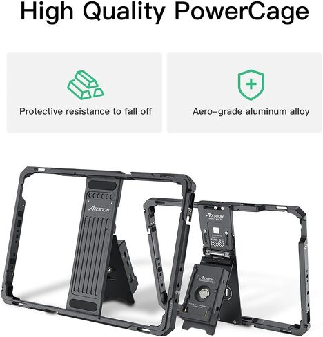 Accsoon PowerCage II with ACCO4 NP-F Battery Plate Adapter for iPad Pro-10inch Protection Cage, Adjustable Protection Case Compatible with iPad, iPad Air and iPad Pro-Easy to Use. in Saudi Arabia