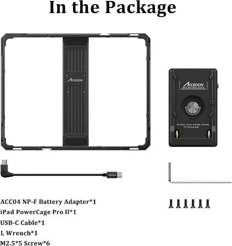 Accsoon PowerCage II iPad Cage Protective iPad Case for iPads Gen 7,8,9,10,11 & i-Pad Air 3,4,5,6,7 & iPads Pro 10.5inch & 11inch M4, M5 Tablet Cage, Use with SeeMo/SeeMo 4K/CineView for Monitoring in Saudi Arabia