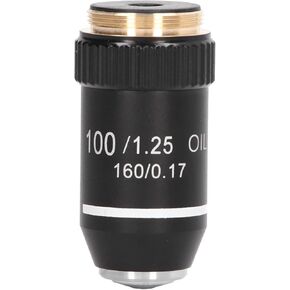 Garosa 100X Objective Biological Microscope Lens Microscope Objective Lenses 195 Achromatic Black Objective Lens Oil High Power Objective Interface
