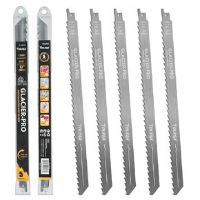 TOLESA 12-Inch Frozen Meat Bone Food Reciprocating Saw Blades 5-Pack, 3 TPI Stainless Steel Reciprocating Saw Blade for Splitting/Processing