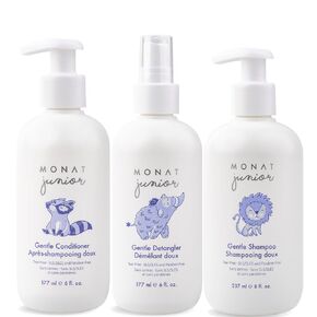 MONAT Junior Gentle 3-in-1 Hair Care System - Shampoo, Conditioner, Detangler for Children (8 fl. oz./6 fl. oz.)