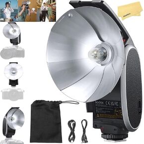Godox Lux Master Camera Flash, GN25 6000K±300K CCT, S1/S2 Optical Control, 2.4G Wireless X System Compatible with Fuji Sony Nikon Canon Leica Sigma Panasonic Cameras