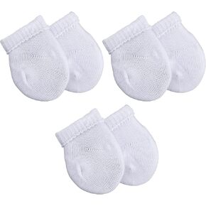 Adjustable Preemie Socks with Bow - 3 Pairs of Turn Cuff Preemie Cotton Socks for Newborn Girls and Boys