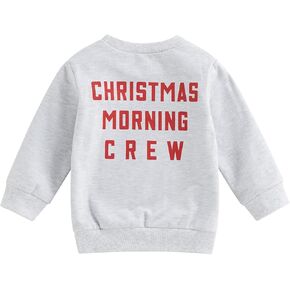 Toddler Baby Christmas Outfit Long Sleeve Crewneck Sweatshirt Oversize Pullover Sweater infant kids Xmas Clothes