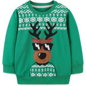 Toddler Boys Girls Christmas Sweatshirts Kids Xmas Crewneck Pullover Santa Sweatshirt Cotton Tops Clothes Shirts