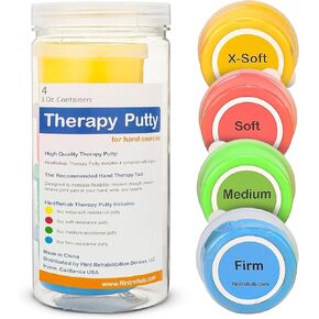 FlintRehab Premium Quality Therapy Putty (4 Pack, 3-oz Each) for Hand Exercise Rehab. Fidgeting, and Stress Relief…