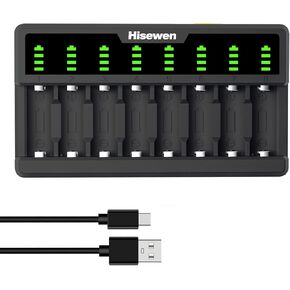 Arlo Battery Charger for CR123A Rechargeable Battery, 8 Bays CR123a Battery Charger Compatible with Arlo Wireless Cameras VMC3030 VMK3200 VMS3330 3430 3530 and Flashlight (Not Included Batteries)