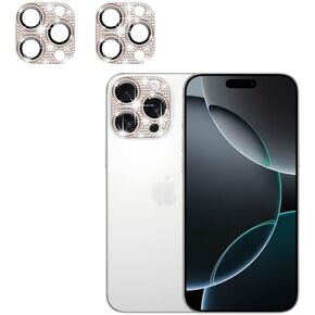 [2 Pack] 2 in 1 Bling Crystal Camera Lens Protector Glitter Diamond Metal Lens Cover +Glass Screen Full Protector Compatible with iPhone 14/14 Plus(Purple)