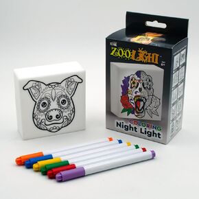 IQ Zoolight DIY Create Your Own Coloring Night Light Craft Kit - Pig (ZNPI)